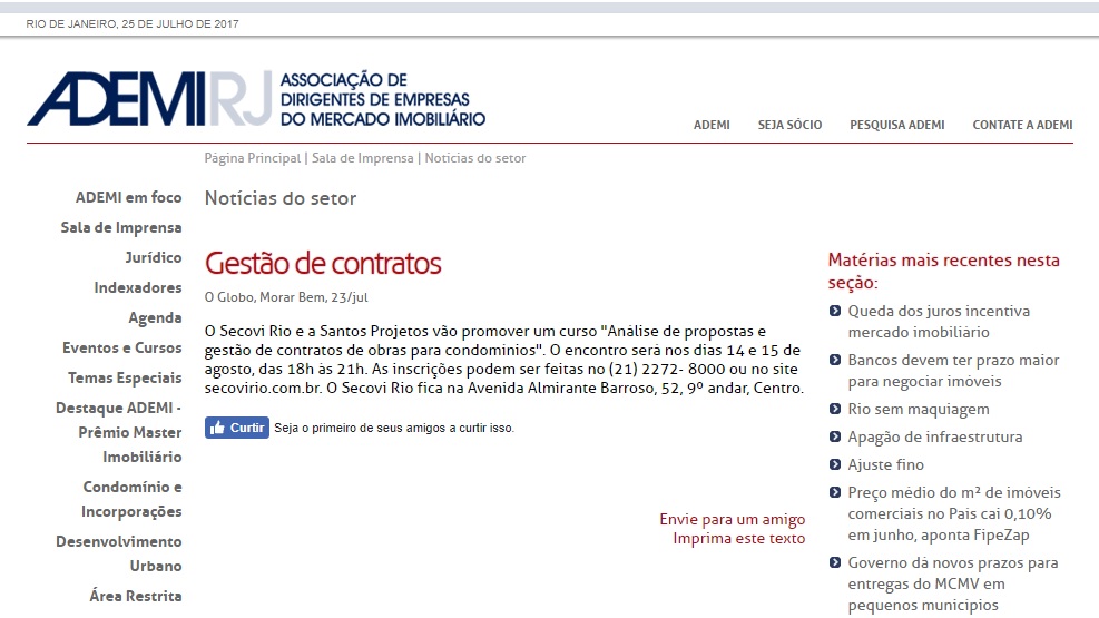 Ademi-RJ – Gestão de contratos