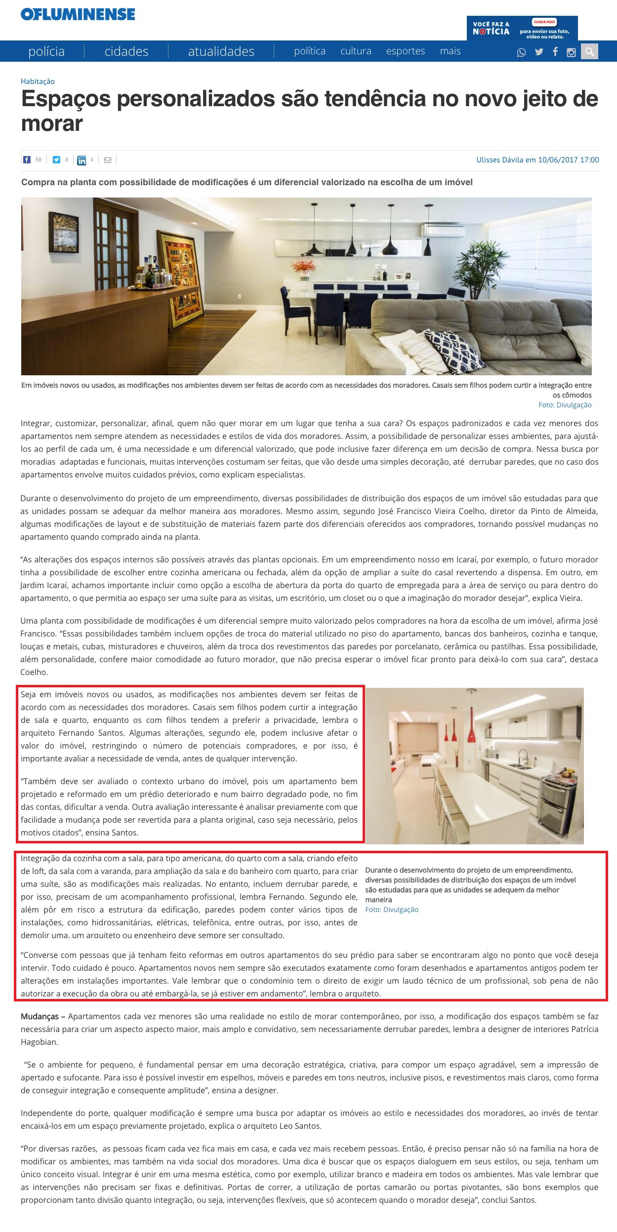 Jornal O Fluminense: espaços personalizados
