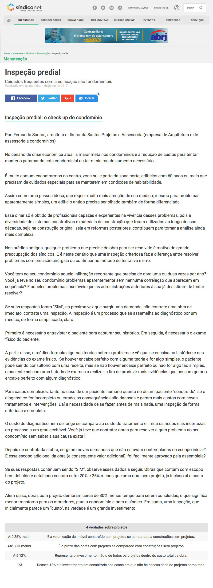 Portal SíndicoNet – inspeção predial