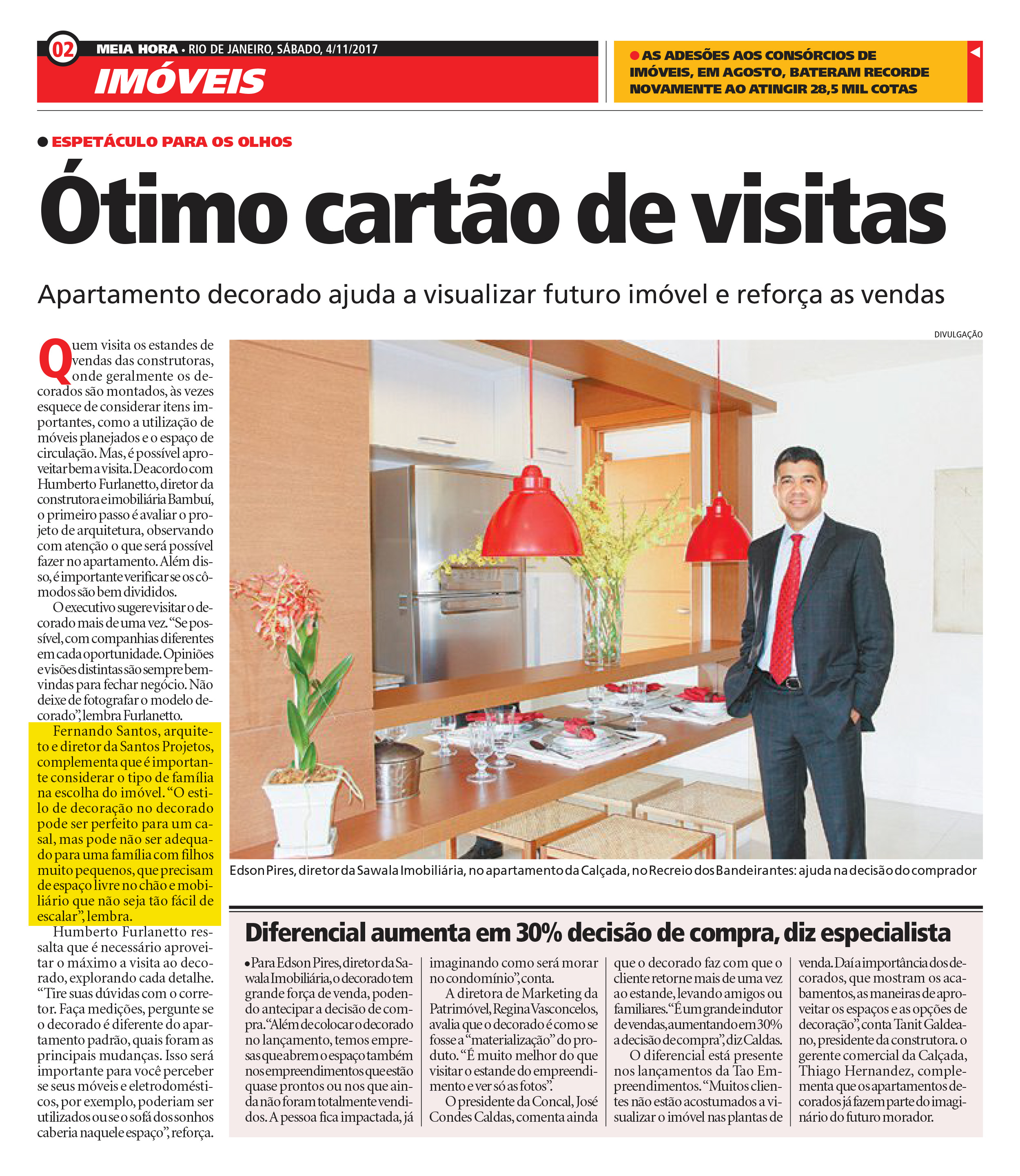 Jornal Meia Hora – matéria Ótimo cartão de visitas