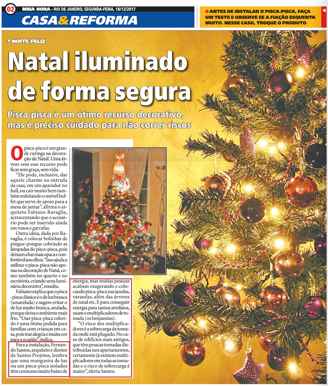 Jornal Meia Hora – matéria Natal iluminado de forma segura
