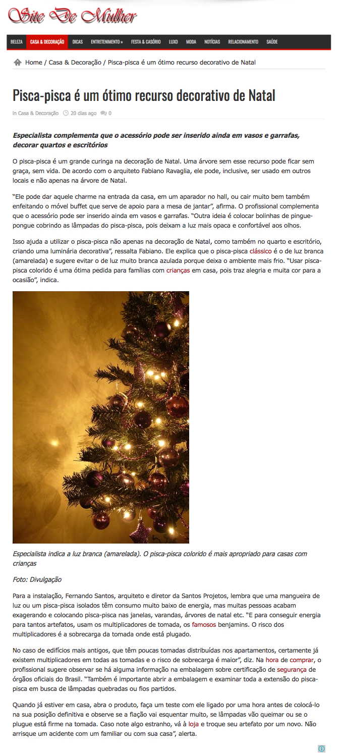 Site de Mulher – Pisca-pisca é um ótimo recurso decorativo de Natal