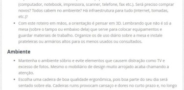 Portal Mercado Imobiliário – matéria 12 dicas para montar home office