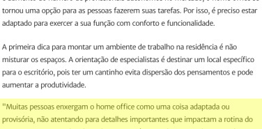 O Dia Online – matéria Dicas para montar um home office