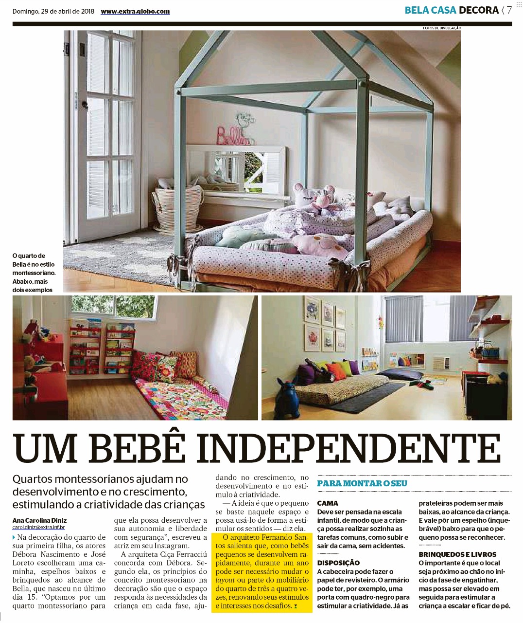 Jornal Extra (Bela Casa Decora) – matéria Um bebê independente