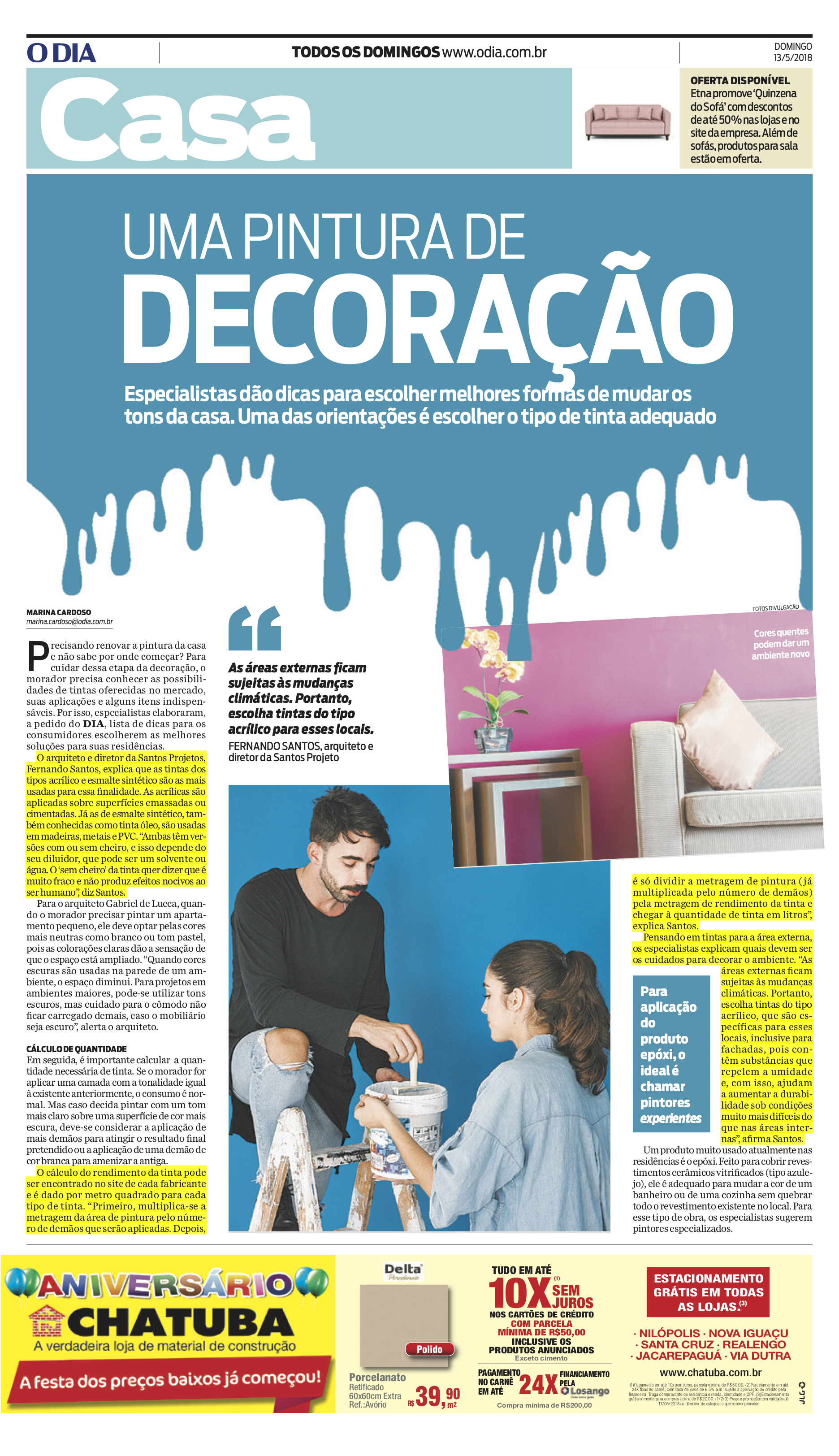 Jornal O Dia – matéria Uma pintura de decoração