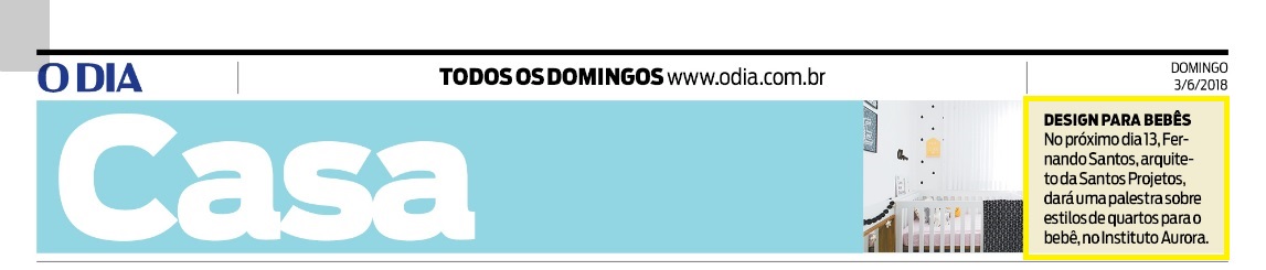 Jornal O Dia (caderno Casa) – nota Palestra sobre quartos de bebê