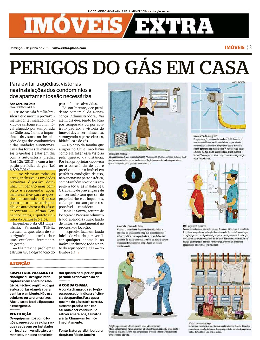 Jornal Extra – Perigos do gás em casa